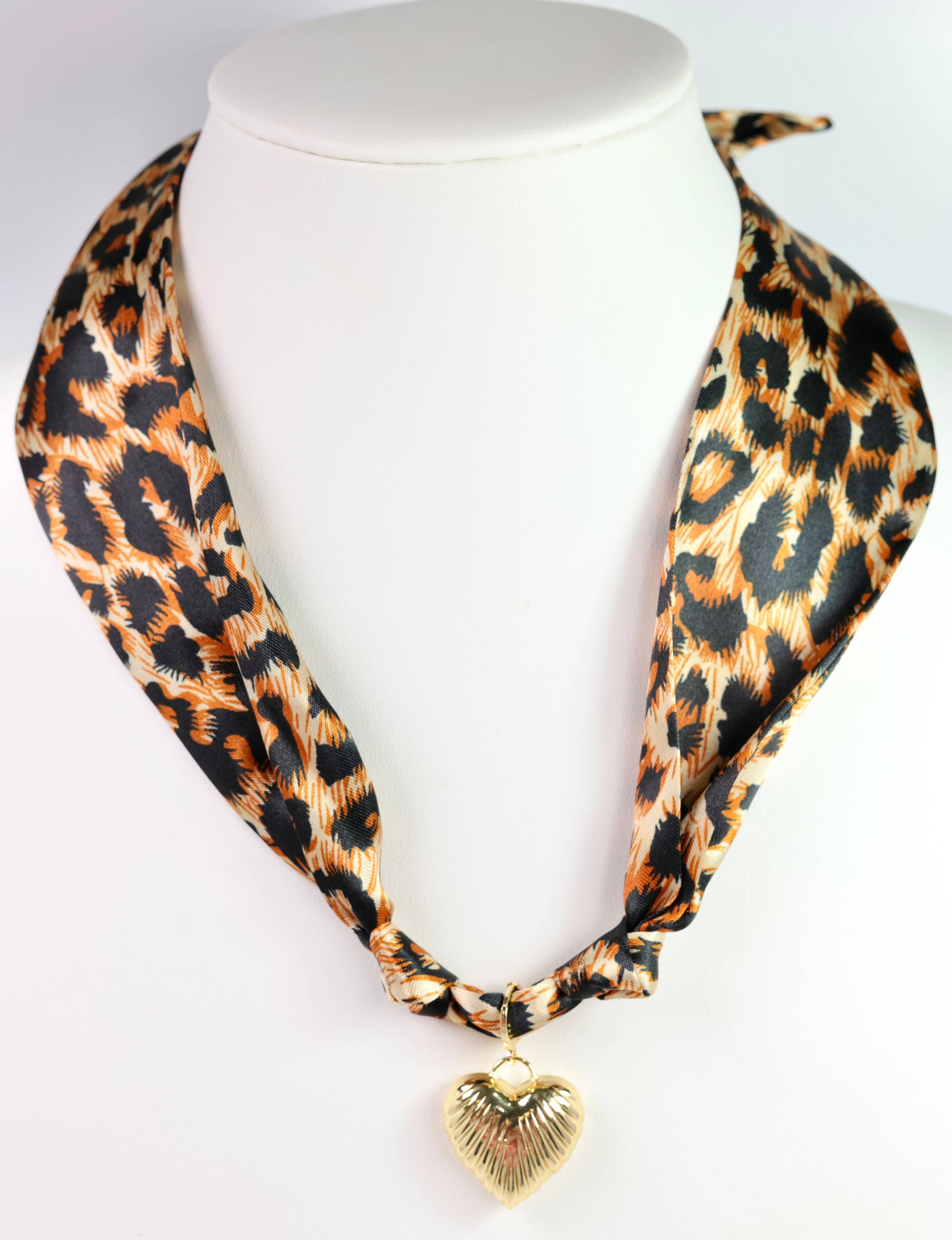 Leopard Scarf Charm Necklace