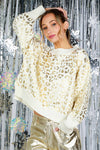 Leopard Foil Print Sweater