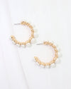 Bari Pearl Lined Hoop Earring Gold