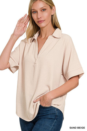 Airflow Collared Top