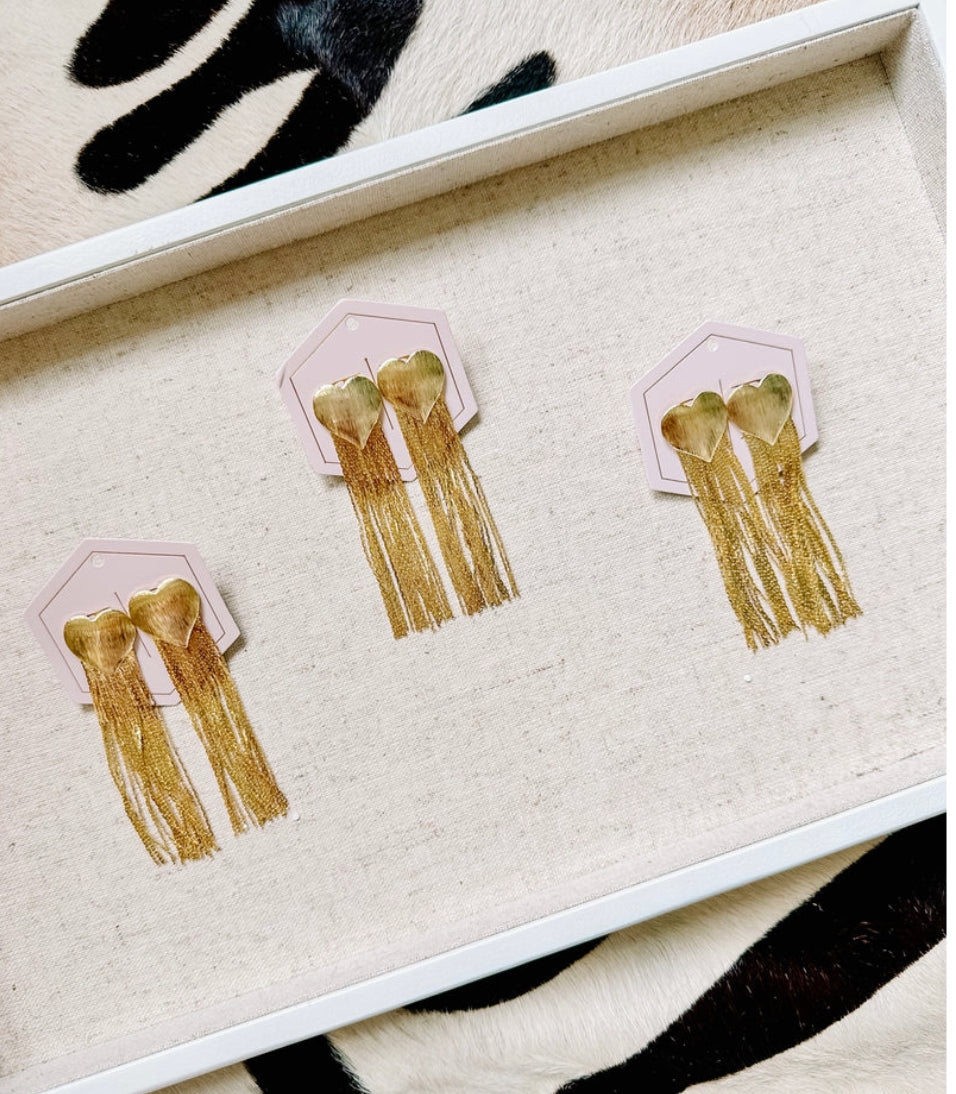 Heart Fringe Earrings