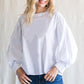 Puff Sleeve Round Neck Blouse