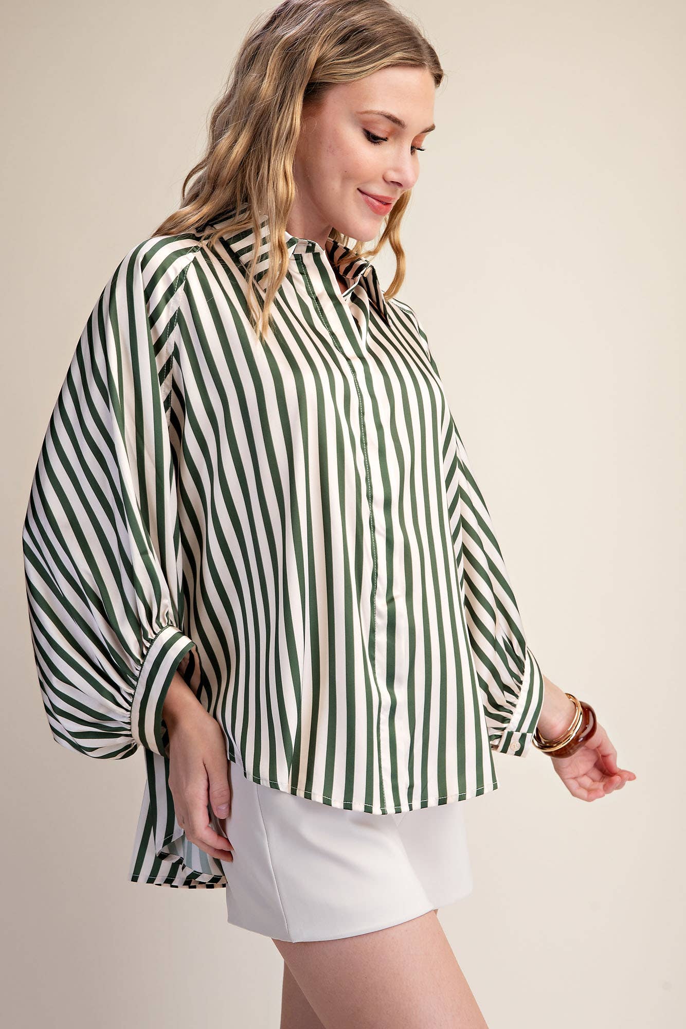 Stripe Wide Sleeve Buttondown (August Arrival)