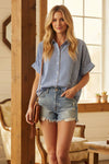 Oversized Striped Button Down Shirt