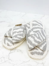Load image into Gallery viewer, Zebra Fuzzy Slippers
