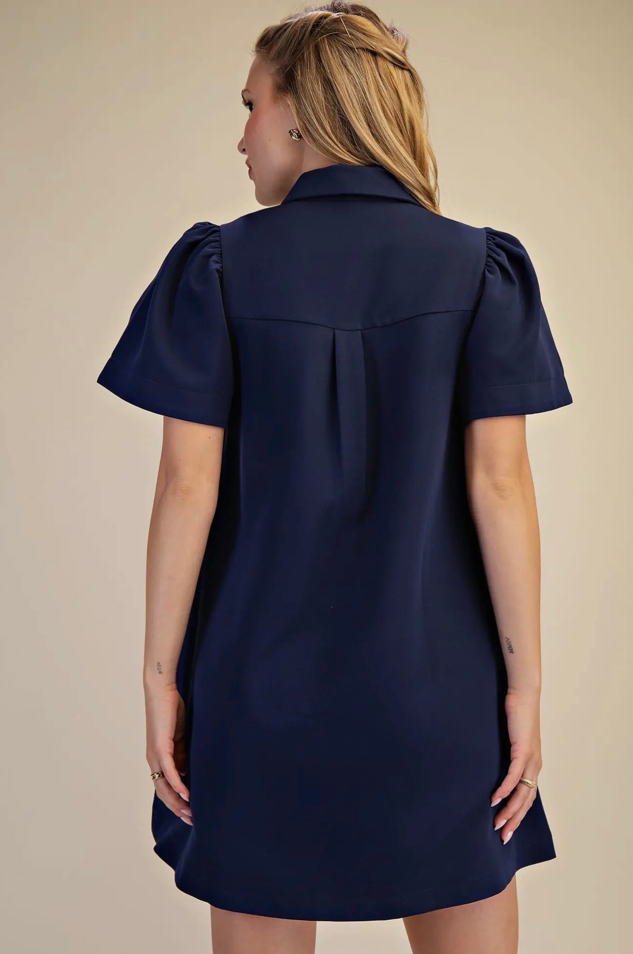 Collared Button Mini Dress