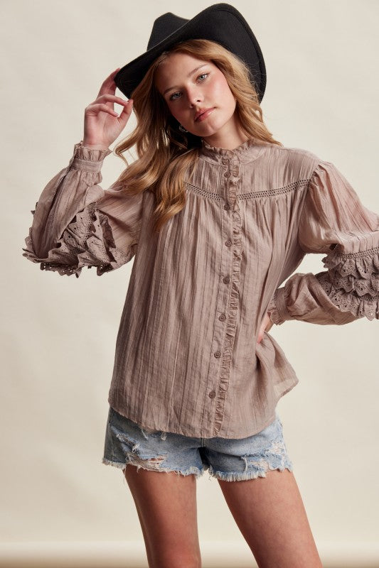 Lace Pintuck Blouse