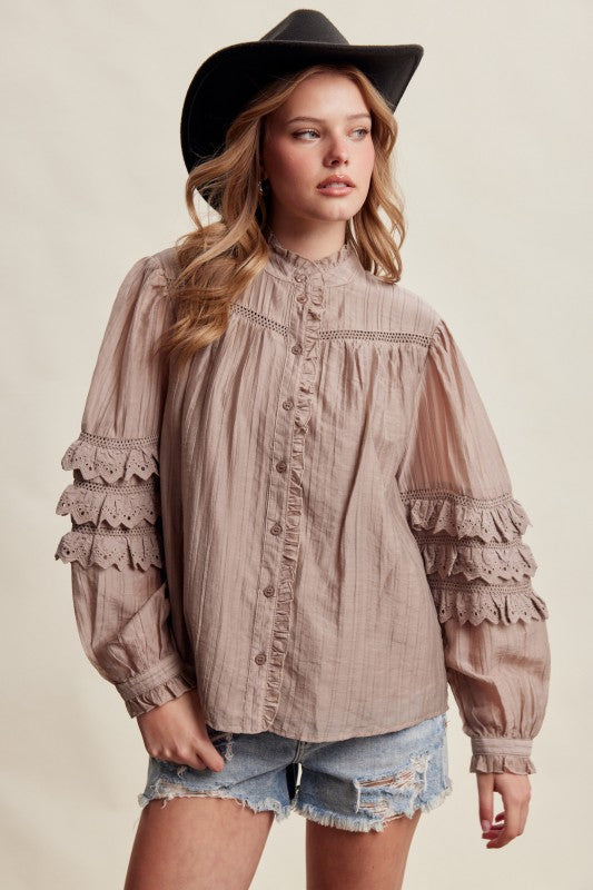 Lace Pintuck Blouse