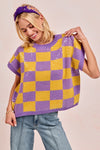Game Day Checkered Sequin Top