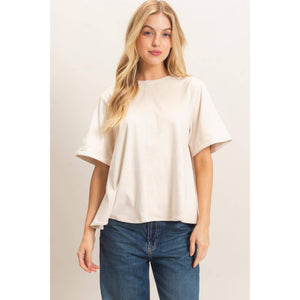 Suede Boat Neck Top (mid-September)