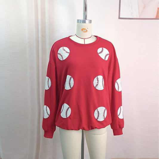 Sequin Baseball Long Sleeve