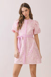 Floral Eyelet Button Front Mini Dress