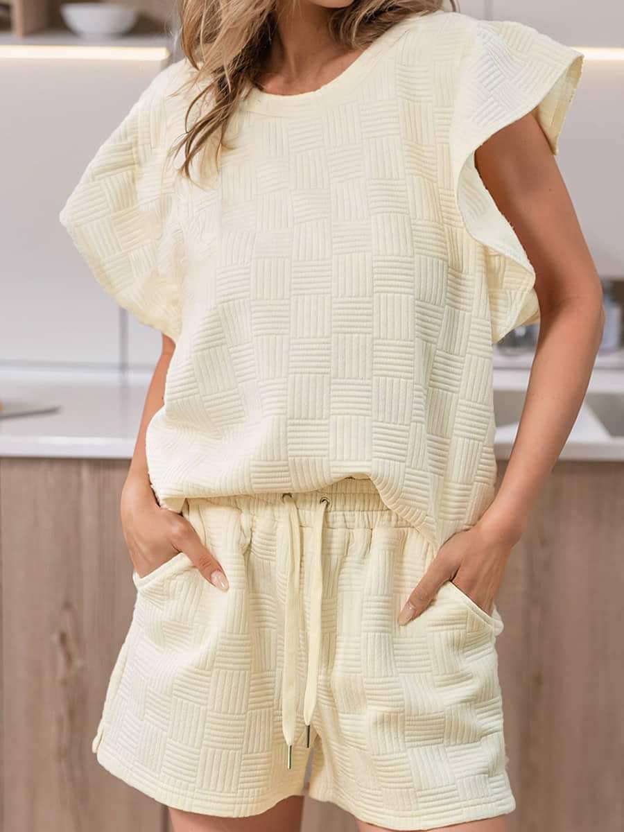 Textured Flutter Sleeve Set