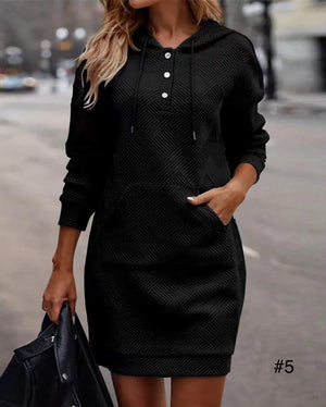 Textured Hooded Dress