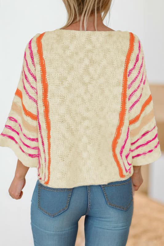 Lightweight Wide Sleeve Stripe Knit