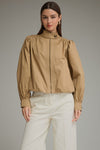Stand Collar Puff Sleeve Jacket