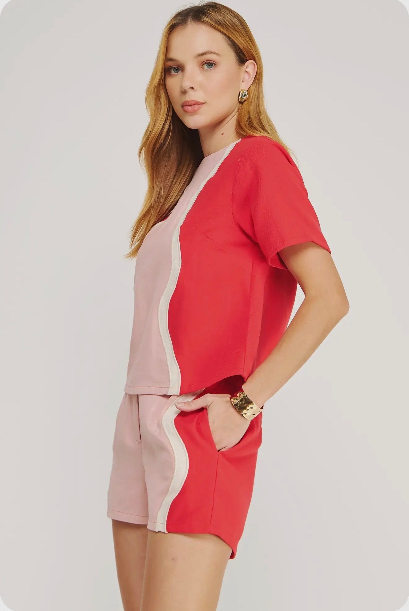 Wavy Contrast Colorblock Set