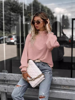 Solid Frill Blouse