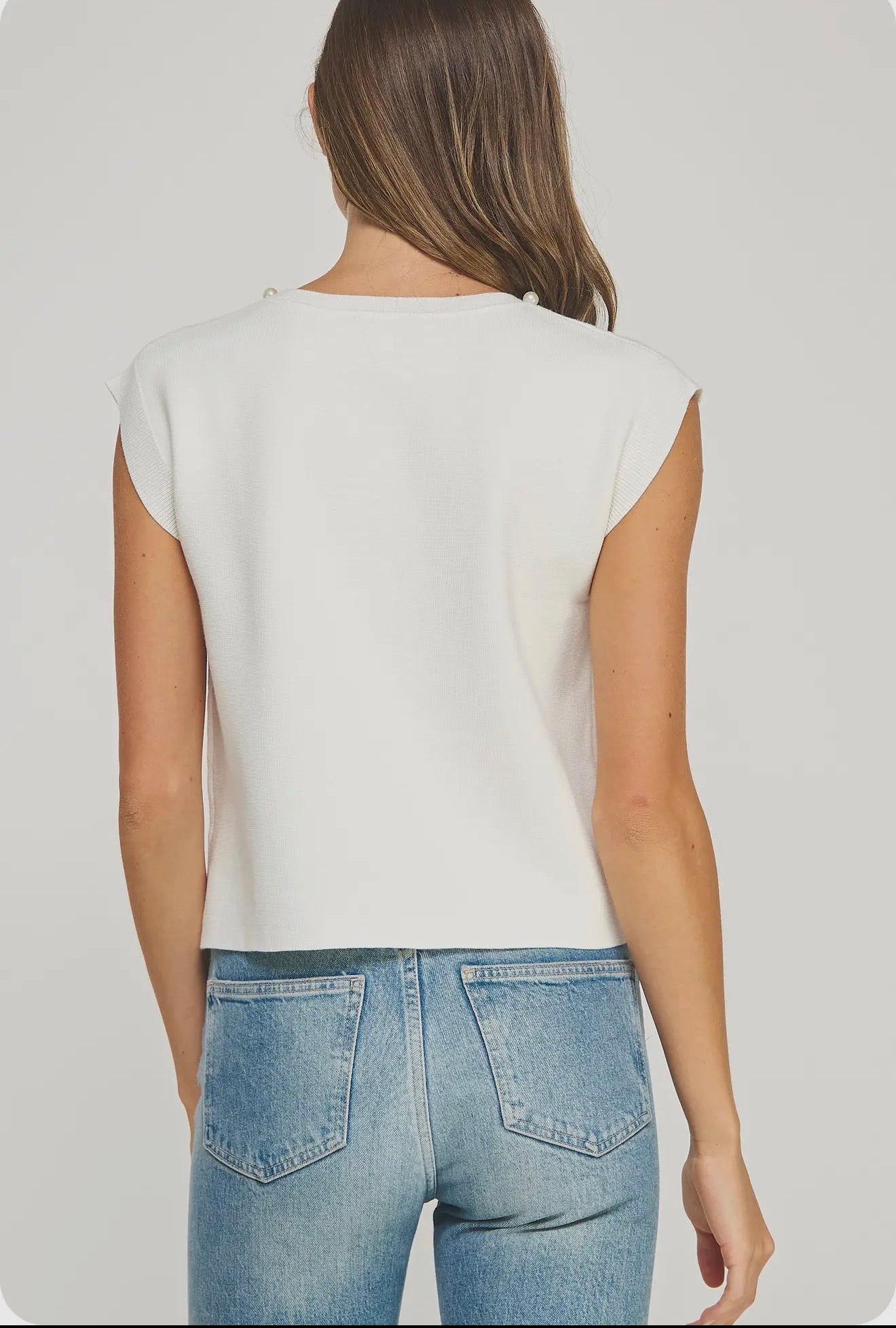 Pearl Trim Knit Top