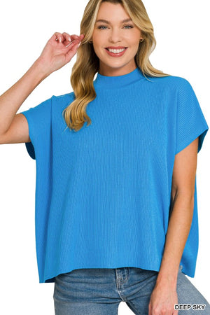 Mock Neck Boxy Top