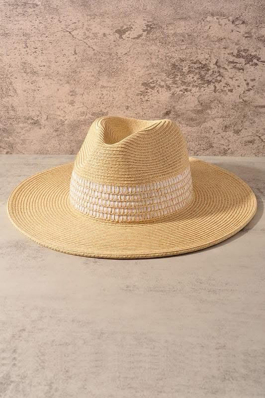 Woven Striped Fedora Hat