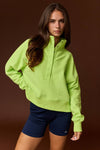 Half-Snap Button Mock Neck Pullover