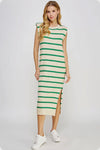 Shoulder Pad Stripe Midi