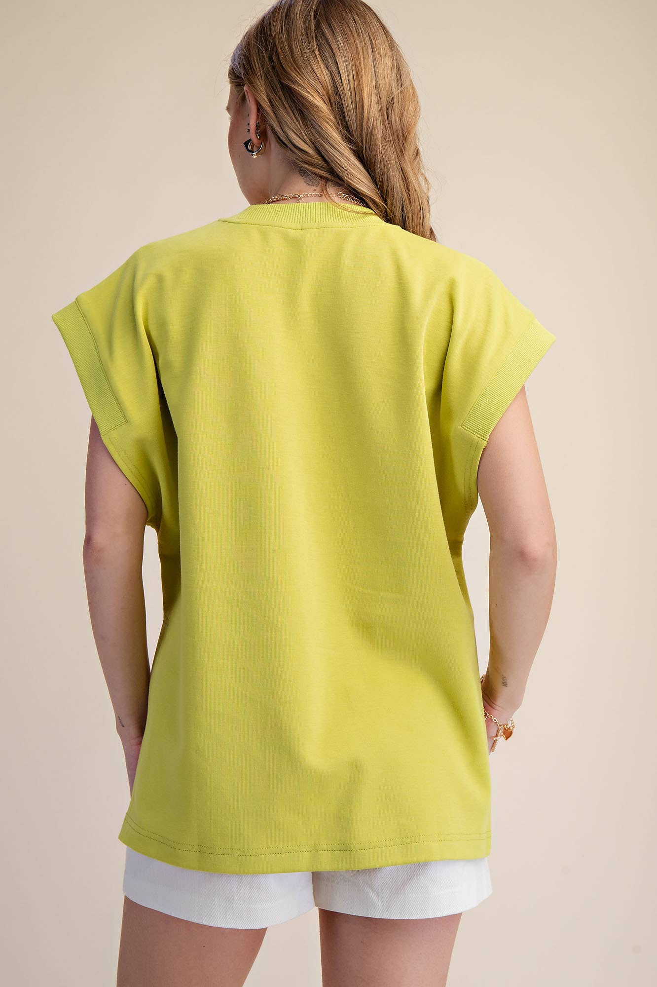 Round Neck Oversized Cap Sleeve