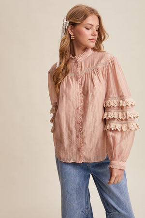 Lace Pintuck Blouse