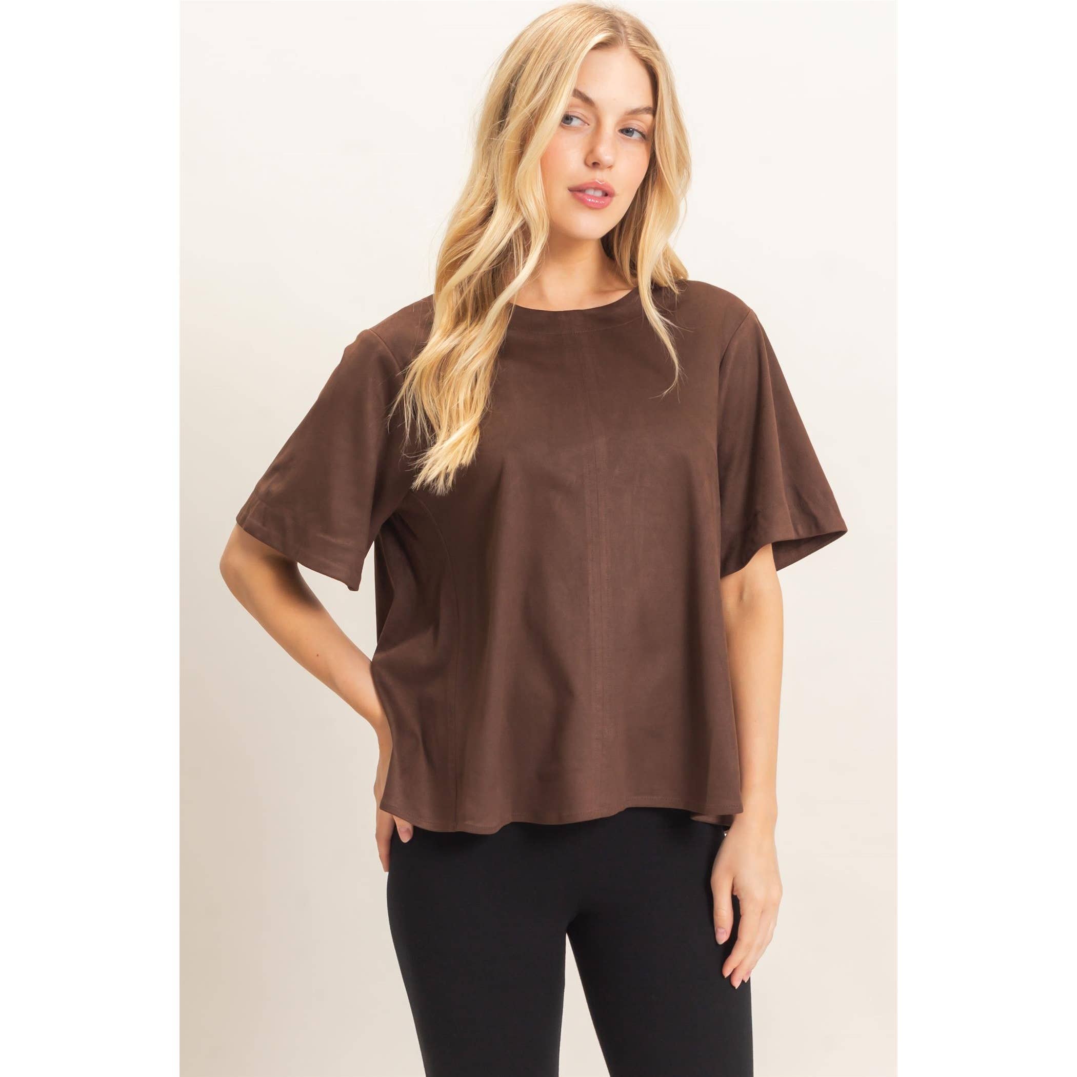 Suede Boat Neck Top (mid-September)