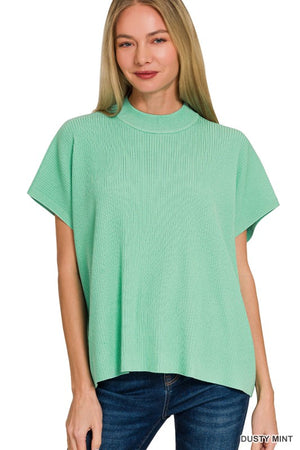 Mock Neck Boxy Top