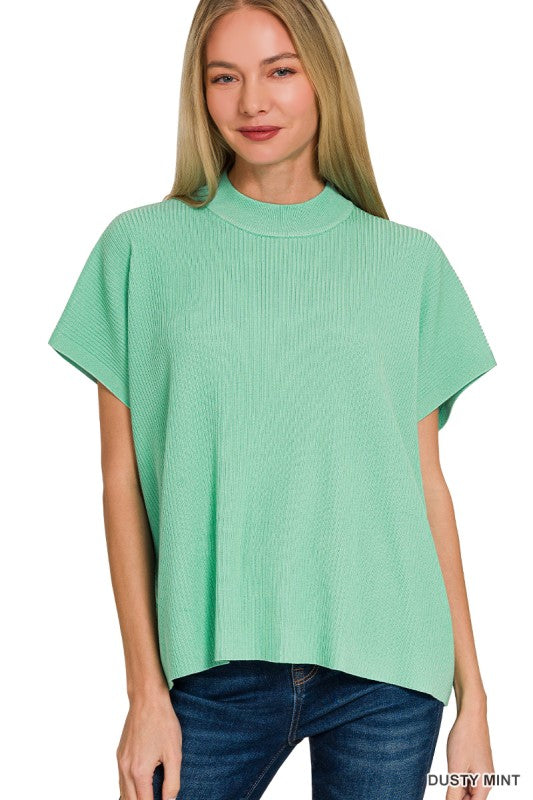 Mock Neck Boxy Top