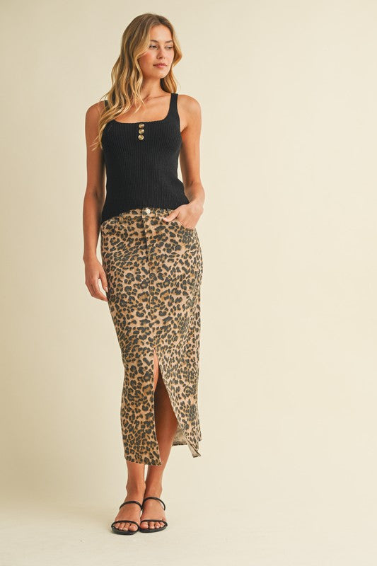 Leopard Mini Pencil Skirt