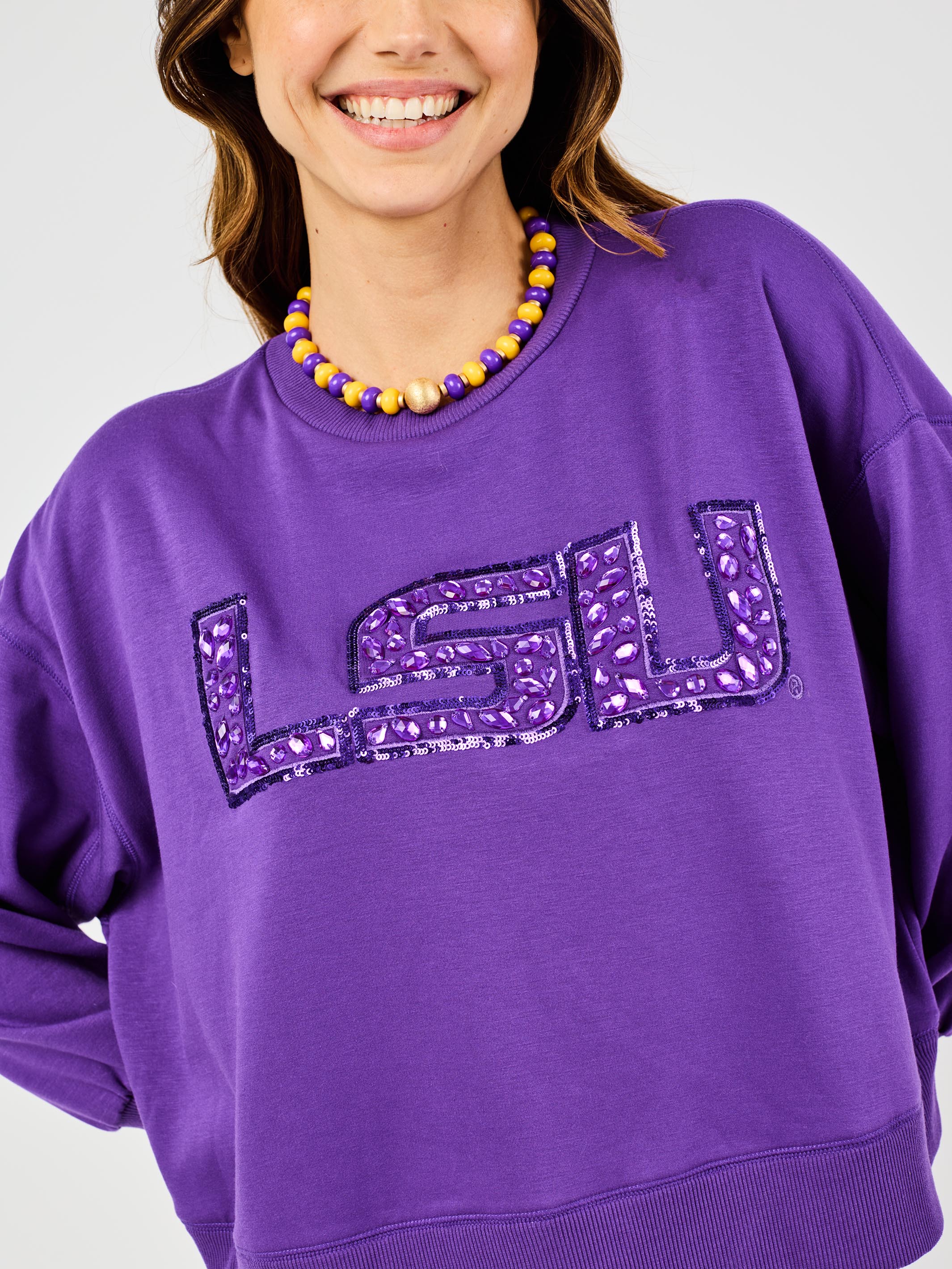 Beaded LSU Sweatshirt