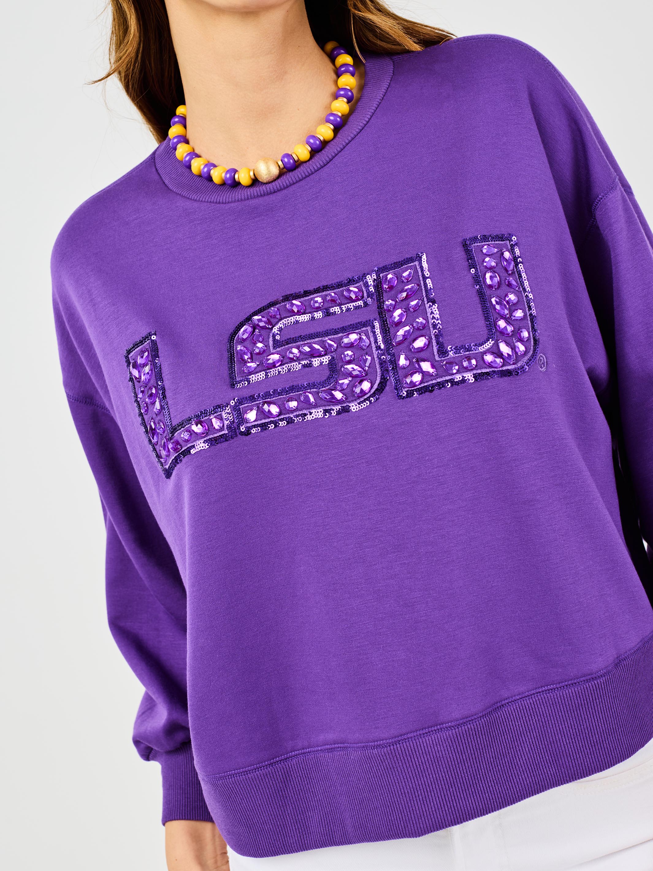 Beaded LSU Sweatshirt