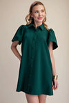 Collared Button Mini Dress
