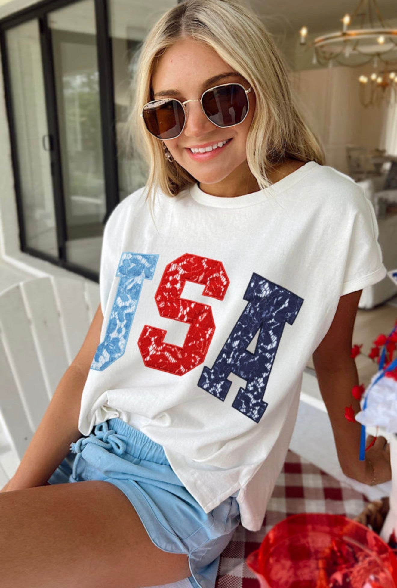 USA Block Letter Tee