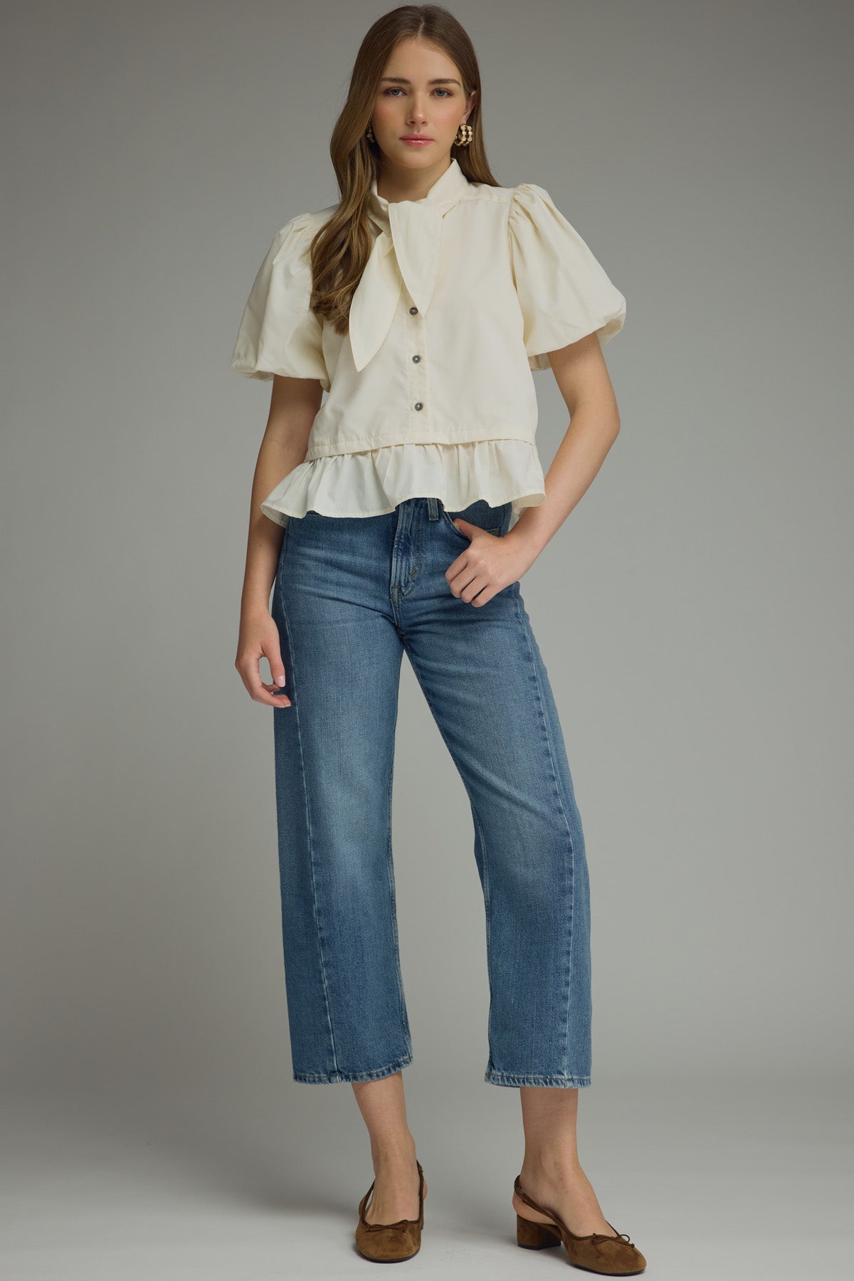 Scarf Neck Tie Blouse