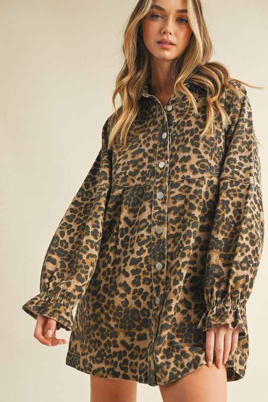 Denim Leopard Dress