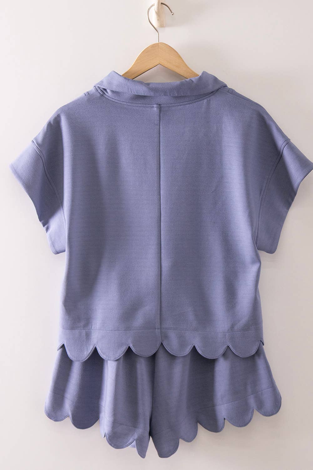 Half-Zip Scalloped Set