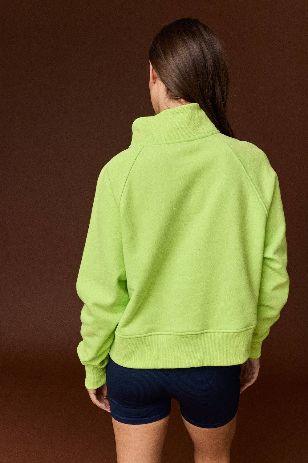 Half-Snap Button Mock Neck Pullover