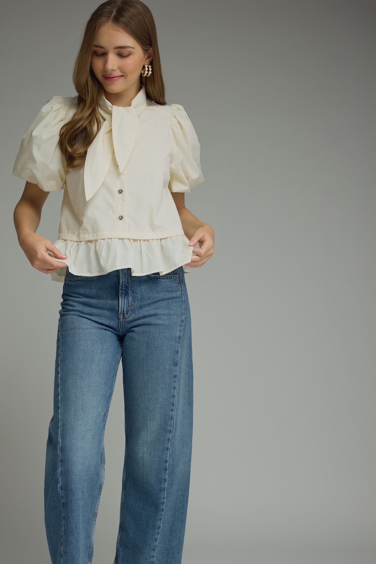 Scarf Neck Tie Blouse