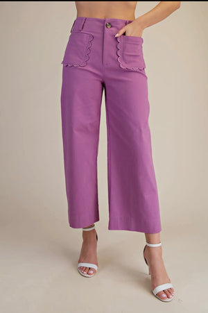 Crop Scalloped Pant