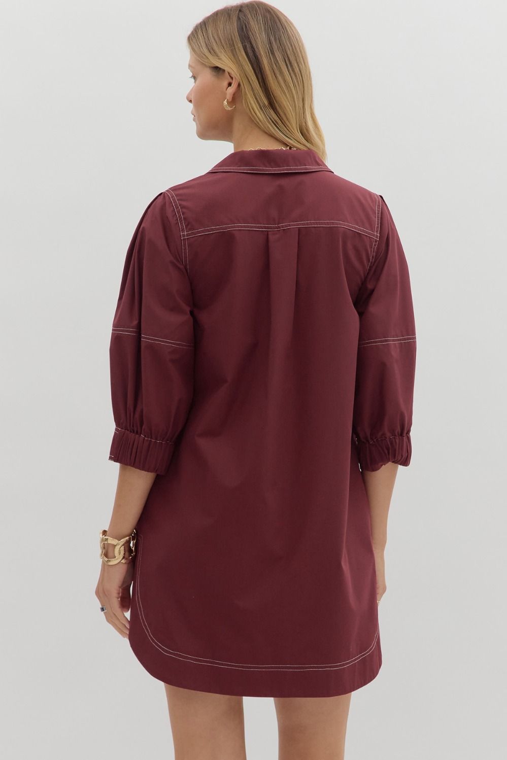 Lantern Sleeve Mini Dress