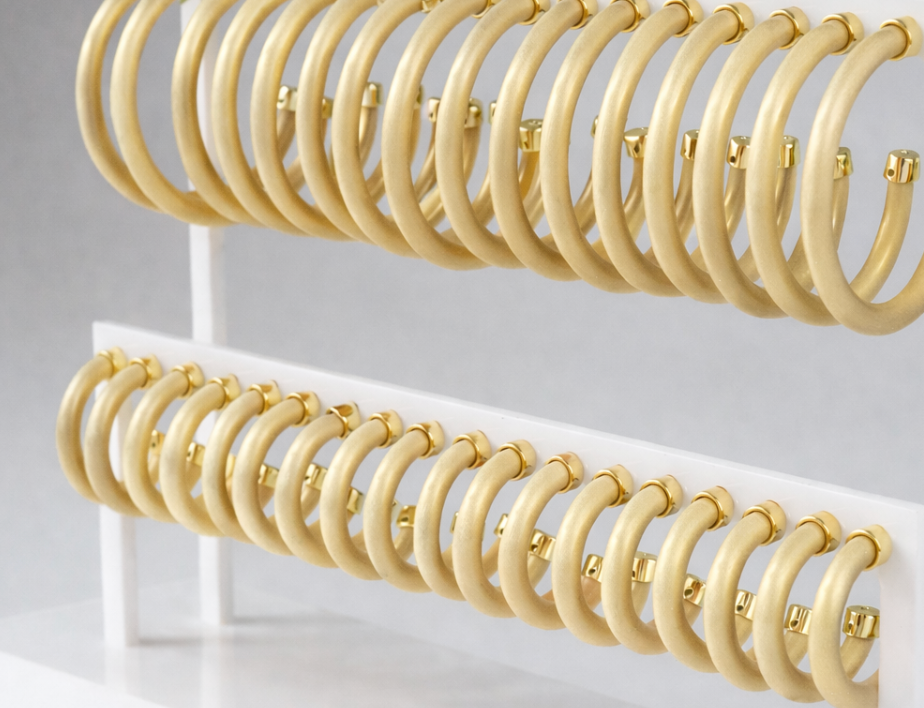 Brushed Gold Hoop Earrings