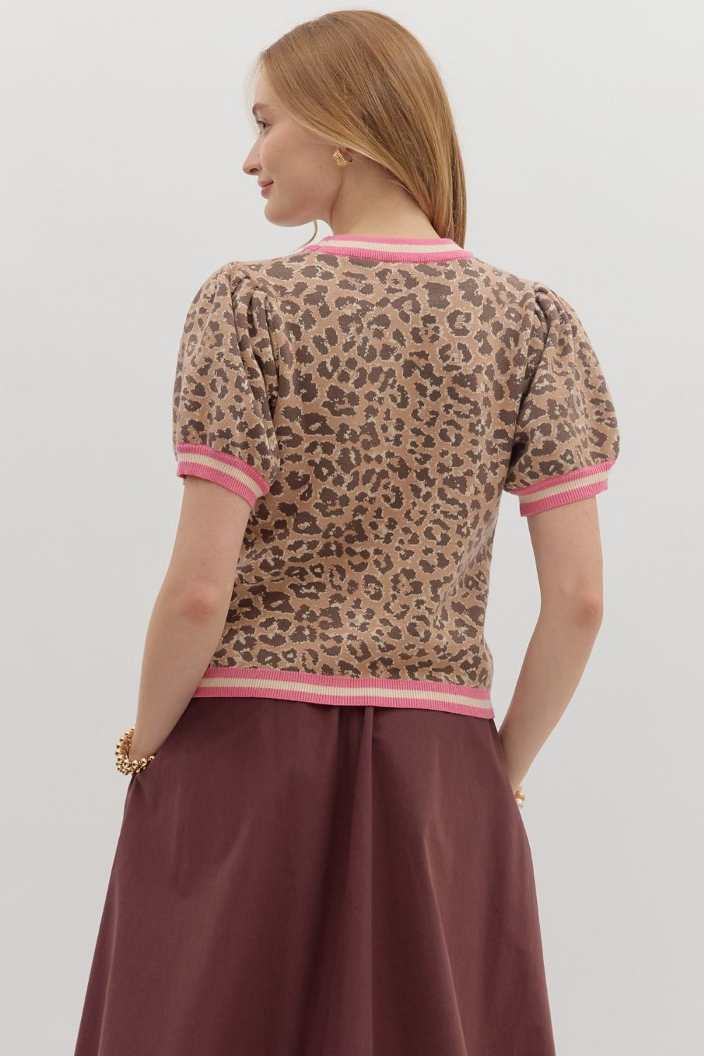 Accent Band Leopard Top