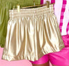 Faux Leather Gold Shorts