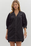 Lantern Sleeve Mini Dress