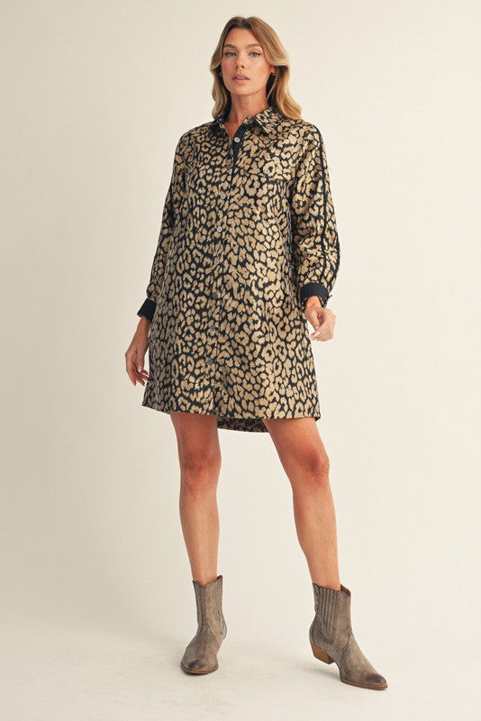 Metallic Animal Print Dress
