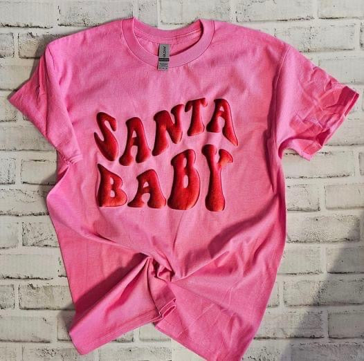 Metallic Puff Santa Baby